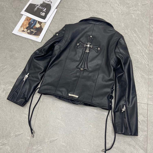 Chaqueta de moto de piel de oveja sintética de secado rápido para mujer con cremalleras, cuello alto, manga larga, corta, para invierno - Product Image 2
