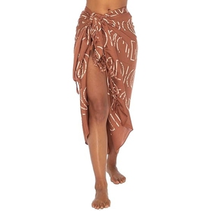 Paréo de plage imprimé pour femme avec franges bohèmes et pince à cheveux noix de coco - Jupe portefeuille ou châle de plage - Product Image 1