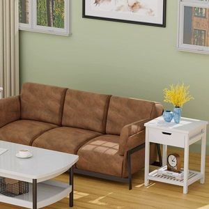 Comodino in bambù per piccoli spazi con ripiano aperto e cassetto portaoggetti, tavolino da comodino per camera da letto - Product Image 6