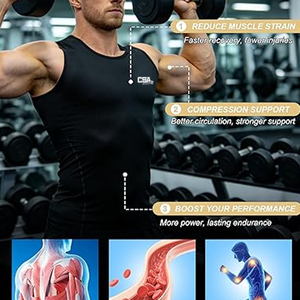Top Quality Sleeveless Compression Shirt For <b>Men</b> <b>Stretch</b> Fit Quick Dry Running Fitness And Training - Product Image 5