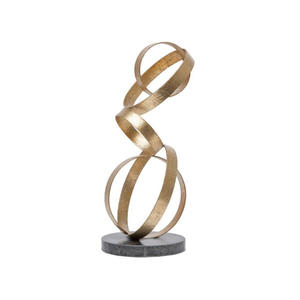 Sculpture abstraite en aluminium de qualité supérieure avec support noir – Décoration élégante pour table de salon - Product Image 6