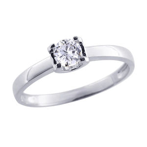 แหวนเพชรเม็ดเดี่ยวทรงน่ารักแบบสั่งทำพิเศษ ทอง 10K ประดับเพชรแล็บโกรว์สุดหรู สำหรับผู้หญิง เหมาะสำหรับงานหมั้น งานครบรอบแต่งงาน ของขวัญงานเลี้ยง - Product Image 1