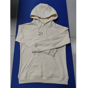 Women's Cream Hooded <b>Sweatshirt</b> With Side Pockets Full Sleeve Casual Loose Fit Solid Color Cotton Tracksuit Top Autumn Wear - Product Image 3