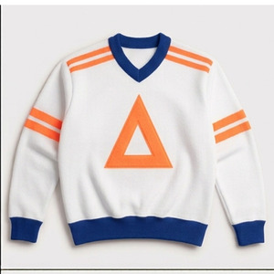 Sudadera Universitaria Personalizada con Cuello en V Delta, Aplique de Letras Griegas en Chenilla, Sudadera de Felpa de Algodón, Estilo Retro Universitario - Product Image 4