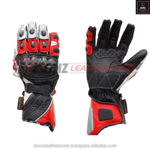 Black Full Leather Racing Motorbike <b>Gloves</b> Waterproof Cycling Sports <b>Gloves</b> With Protection Features and <b>Touch</b> Screen Function - Product Image 6
