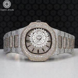 Reloj Mecánico de Lujo para Hombre con Caja de Acero Inoxidable, Diamantes, 40 mm, Visualización de Fecha Analógica, Botón de Fecha, Cierre Oculto, Resistente al Agua 10 Bar - Product Image 3