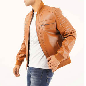 Chaqueta de cuero bomber de invierno para hombre, hecha a medida, de alta calidad, en cuero Sock nuevo. - Product Image 2