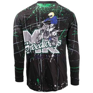 Camiseta de Motocross Sublimada de Manga Larga para Hombre, Diseño Road Test, Secado Rápido, Patrón Negro y Verde - Product Image 2