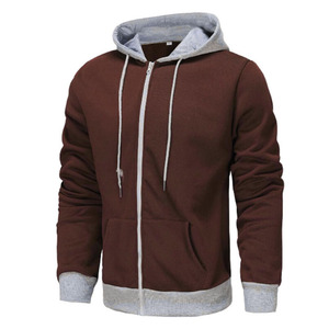 Men's Winter Solid Pullover Hoodie Sweatshirt Breathable Knitted Fabric Long Sleeve Custom Logo Printing Zipper <b>Design</b> Polyester - Product Image 6
