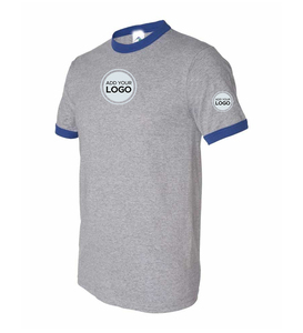 T-shirts Ringer ajustés en coton de qualité supérieure pour hommes, T-shirt Ringer en tissu tri-mélange - Product Image 4