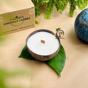 Eco-Friendly Coconut Shell <b>Scented</b> <b>Candle</b> Handcrafted Premium Natural Wax Lime Essential Oils for <b>Christmas</b> - Size 200 gram - Product Image 6