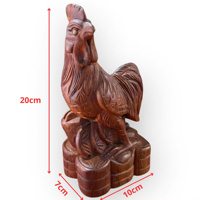 Figurine de coq en bois de rose naturel fabriquée à la machine, design moderne, décoration intérieure Feng Shui, provenant du Vietnam par Tam Viet