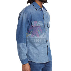 ผ้าฝ้ายคุณภาพสูง 100% เนื้อผ้าเรียบลื่น แห้งเร็ว ระบายอากาศได้ดี สวมใส่สบายทุกวัน เสื้อเชิ้ตยีนส์ลำลองผู้ชาย สไตล์พรีเมียม - Product Image 4