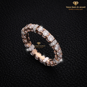 แหวนเพชร CVD แล็บโกรว์ ทรงบริลเลียนท์ ดีไซน์มินิมอล ทองคำแท้ 14K น้ำหนัก 3-4 กรัม สี D ความสะอาด VVS2 รับรองโดย IGI สำหรับผู้หญิง - Product Image 3