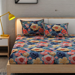 Sábanas de Lujo con Estampado Digital 7D Nature |   Tela con Sensación de Algodón Suave |   Elegante Juego de Ropa de Cama con Estampado de Paneles |   Decoración para el Hogar de 3 Piezas de Primera Calidad - Product Image 2