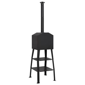 Four à pizza extérieur au charbon de bois avec 2 pierres réfractaires pour rôtir et cuire, durable et portable - Product Image 5