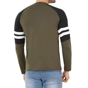 Chemises à manches longues pour hommes de style raglan, sur mesure, vêtements de mode pour l'extérieur, coupe ajustée, en coton, manches longues - Product Image 3