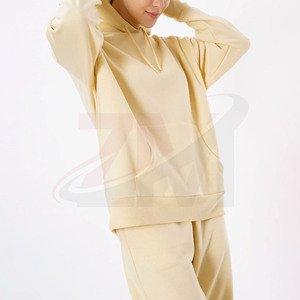 Vente en gros – Nouveauté : Vêtements décontractés d'automne pour femmes, 100 % coton molletonné tricoté, respirant, coupe droite, design asymétrique, personnalisable - Product Image 5