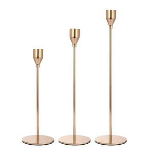 Elegantes Portavelas de Metal Aluminio Color Dorado para Decoración de Bodas, Bares, Fiestas y Salas de Estar - Product Image 1