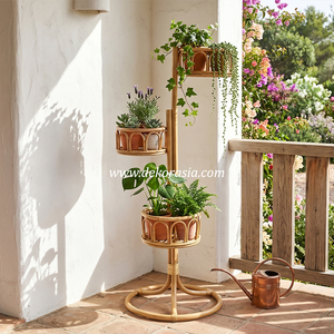 Eco-Friendly Rattan Plant Stand for Indoor Outdoor Garden <b>Flower</b> Pot Holder Decorative Home Decor <b>Display</b> Rack - Product Image 5