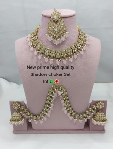 Luxury High Quality Vintage Alloy Rhodium Plated <b>Crystal</b> Rhinestone Choker Necklace <b>Set</b> Earrings Maang Tikka Ring Bracelet Gift - Product Image 2