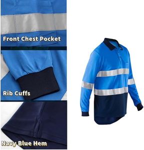 Camisetas de Seguridad de Alta Visibilidad para Hombre, con Bolsillo Frontal y Reflectantes para Construcción - Product Image 2