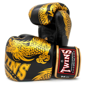 Guantes de Boxeo Twins con Diseño OEM y Serigrafía Dorada, Correa de Cuero Genuino Premium, 16 Oz, Guantes Personalizados Twins Pro Punching - Product Image 1