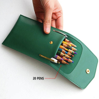 Estuche Organizador de Cuero Genuino Personalizado para Bolígrafos y Lápices