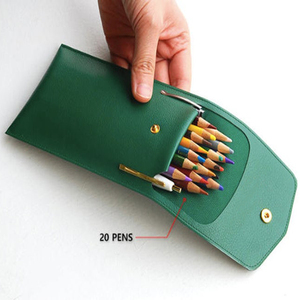 Pochette Organisateur Personnalisée en Cuir Véritable pour Stylos et Crayons - Product Image 4