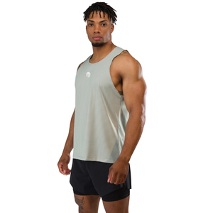 Camiseta sin mangas plateada para hombre, transpirable, de malla, ajustada, para gimnasio, entrenamiento, fitness, deportes, OEM, al por mayor - Product Image 2
