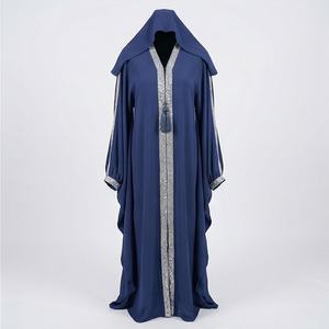 ชุดกิโมโนแบบ OEM ปี 2025 เสื้อคลุมอาบายะ ผ้าโพลีเอสเตอร์เนื้อนุ่ม ยืดหยุ่นสูง หนาขึ้น สำหรับผู้หญิงมุสลิม คอวี แขนยาว เหมาะสำหรับงานปาร์ตี้ รอมฎอน งานแต่งงาน - Product Image 1