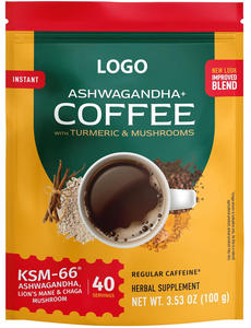 Nouveaux compléments KSM-66 Ashwagandha Lion's Mane avec collagène, vitamine C, curcuma, champignons et poudre de café pour le soutien articulaire sportif - Product Image 1
