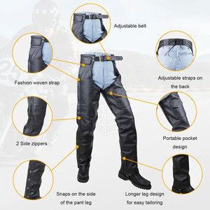 Classic Style Premium Leather <b>Chaps</b> Lightweight Button Fly Adjustable Durable <b>Waterproof</b> Western Outdoor Apparel Wholesale - Product Image 6
