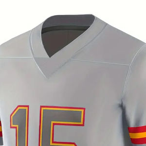 Último Modelo de Camiseta de Fútbol Americano Personalizada con Estampado, Manga Corta, 100% Poliéster, Secado Rápido, Transpirable, Talla Grande para Adultos - Product Image 3