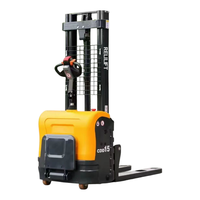 Gerbeur électrique 1500 kg pour entrepôt, 3 m, entraînement CC, mât bi-étages, transpalette, homologué CE, RELILIFT CDD1530, ergonomique