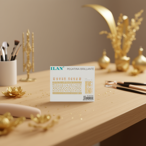 Autocollants en strass scintillants ILAN, décorations pour ongles dorées, 32658 - Product Image 2