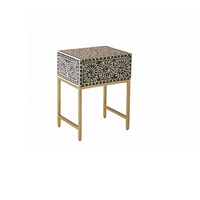 Table d'appoint en incrustation d'os à motif floral fait à la main Table de chevet moderne Table d'appoint de salon tabouret en incrustation d'os meubles en incrustation d'os