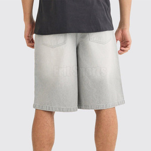 Made in Best Material Lightweight <b>Men's</b> <b>Drawstring</b> Knitted Solid Casual Mid Waist High Quality Breathable <b>Jeans</b> Shorts - Product Image 3