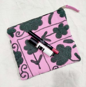 Duck Hand Embroidered Beaded Cash Money Design Pouch <b>Mini</b> Coin Purse with Zipper Pure Crepe Fashion for Women - Product Image 3