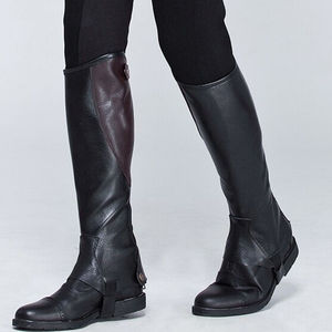 Polainas de cuero estilo western con cremallera curva, polainas de cuero premium para hombres y mujeres - Product Image 4