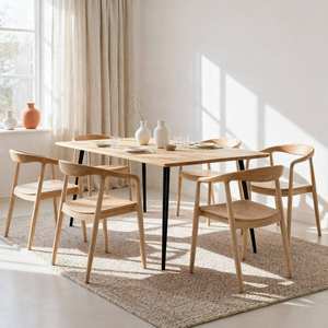 โต๊ะอาหารวานดานา โซเลซ ฟอลคอน ทำจากไม้กระถินเทศและโลหะ - Product Image 1