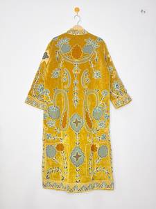 Vintage Suzani Hand Embroidery Quilted Floral <b>Velvet</b> Breathable Eco-Friendly Cotton Lining Winter Long <b>Coat</b> <b>Women</b> Ethnic Boho - Product Image 4