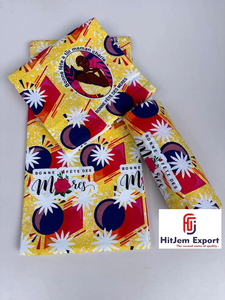 ผ้าฝ้ายพิมพ์ลายแอฟริกัน ดีไซน์ตามสั่ง สไตล์ไนจีเรีย ผู้ผลิต OEM ODM สำหรับงานตัดเย็บแฟชั่น งานอีเว้นท์ และของตกแต่งบ้าน - Product Image 2