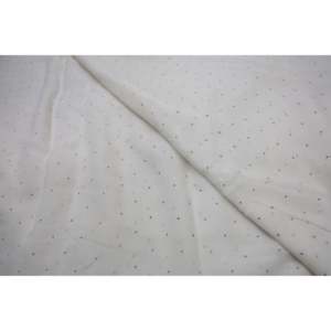 Tissu Georgette Blanc Teignable avec Broderie et Travail Mukaish, Largeur 44 Pouces, Motif Fin, Style Chanderi - Product Image 2