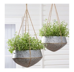 Pot de fleurs en métal industriel pour jardin, maison, patio, balcon, terrasse, intérieur, extérieur, décoratif, robuste, élégant, support pour plantes et fleurs - Product Image 1