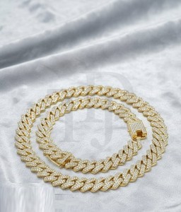 Chaîne cubaine de luxe Hip Hop en argent 925 avec diamants Moissanite de laboratoire, finition or 10K 14K, collier premium pour homme entièrement serti - Product Image 2