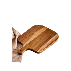 Tabla de cortar de madera de acacia con asa, tabla de picar pequeña de madera, bandeja duradera para servir charcutería, queso, pan y frutas - Product Image 1