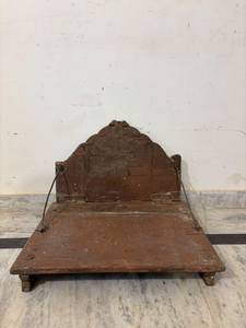 Indian Rajasthan Tribal Hand Carved Teak Traditional Pidda Midcentury Antique <b>Foldable</b> Storage Coffee <b>Table</b> Handmade Wooden - Product Image 1