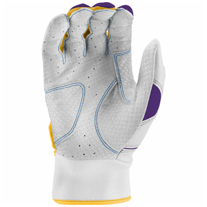 Guantes de Bateo de Béisbol de Cuero Genuino de Alta Calidad, Puño Corto, Transpirables, Ambidiestros, Cierre de Gancho y Bucle, Azul, Rosa, Amarillo - Product Image 6