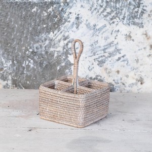 Dernier modèle Couverts en rotin Couverts Ustensiles Caddy Osier Compartiment Plateau Maison Cuisine Rangement Organisateur - Product Image 6